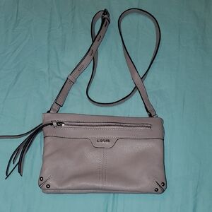 Lodis Tan Taupe Beige 100% Leather Crossbody Bag With A Lot Of Pockets